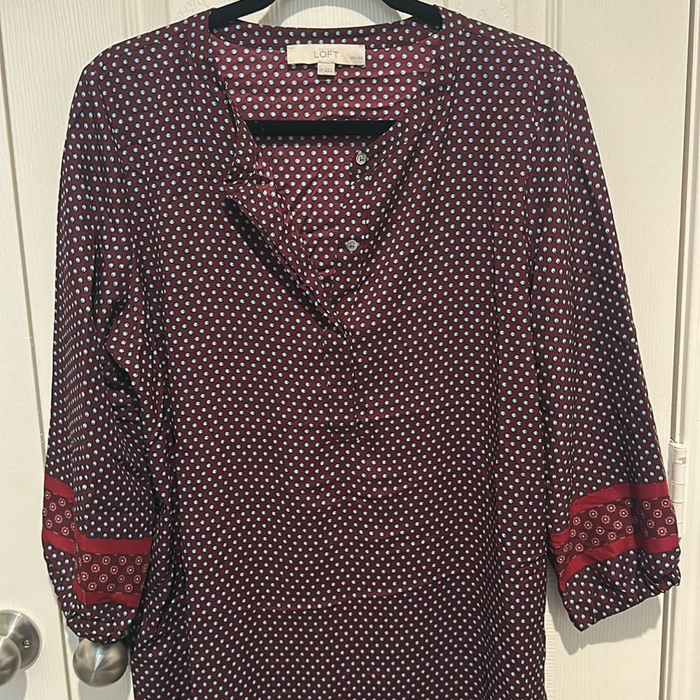 Maroon 3/4 Sleeve Loft Dress